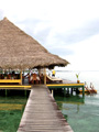 Thatched restaurant on the Bocas ocean.