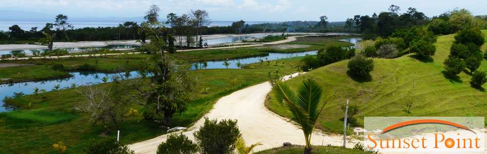Construction and landscaping at Sunset Point.