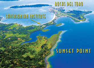 An expanded view of Sunset Point, prime Bocas del Toro Real Estate.