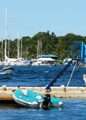 Pontoon on the water
