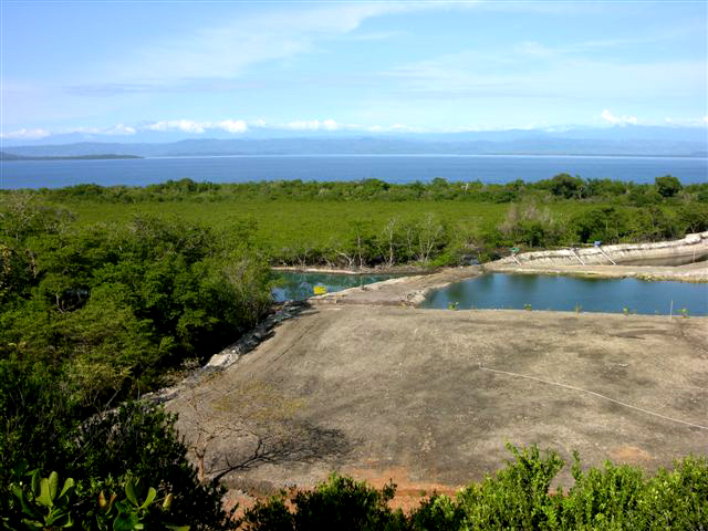 This image of the first canal clearly shows the dam.