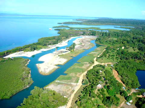 A nice aerial shot of Sunset Point, showing the two canals well advanced.