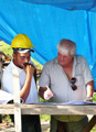 October 2008: Javier consults with colleagues.