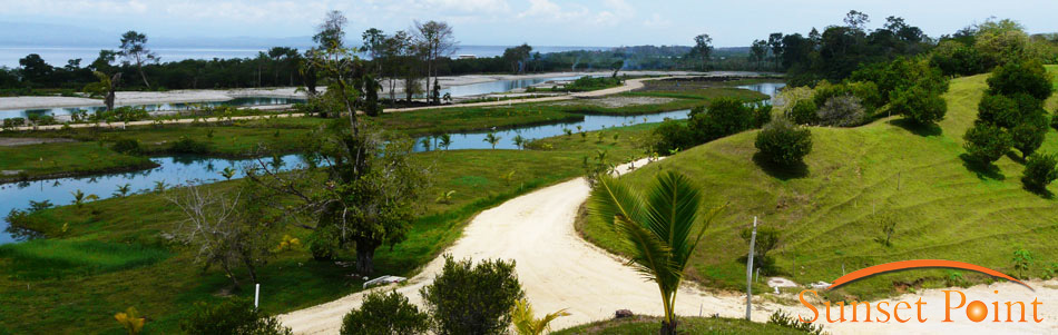 Construction and landscaping at Sunset Point.