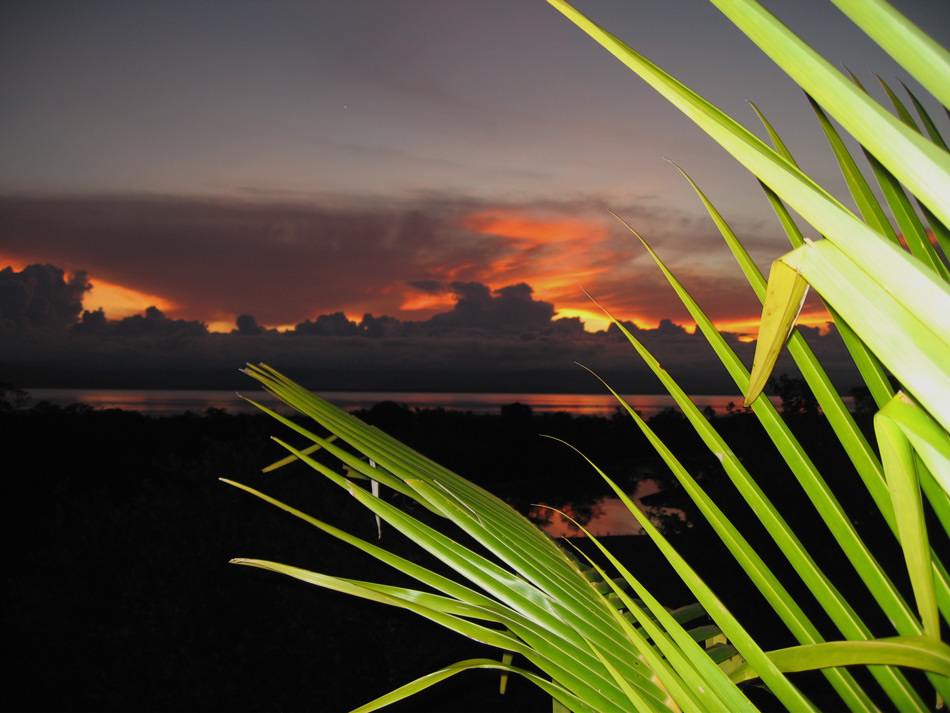 Looking over Sunset Point at sunset.